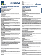 Short Installation Operating Instruction for Micro MVE